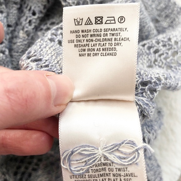 Anthro. Moth | Linen Blend Open Knit Hooded TopNWT - Picture 10 of 12